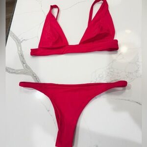 NOVAH SWIM hot pink bikini set. Thong bottom and no clasp on top